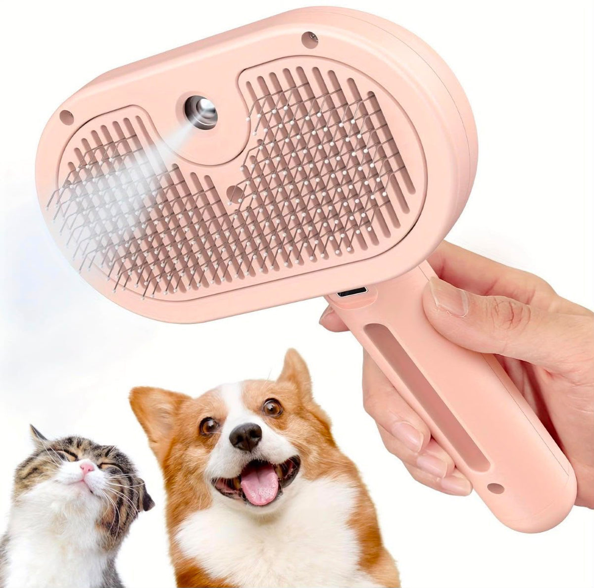 3-in-1 Rechargeable Pet Grooming Brush with Mist Spray